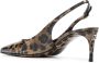 Dolce & Gabbana Animalier bruin kalfsleren slingback pumps Brown Dames - Thumbnail 5