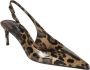 Dolce & Gabbana Animalier bruin kalfsleren slingback pumps Brown Dames - Thumbnail 6