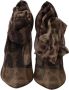 Dolce & Gabbana Prachtige Luipaardpatroon Lange Sokken Pumps Hakken Brown Dames - Thumbnail 5