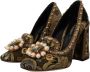 Dolce & Gabbana Gouden Kristal Vierkante Neus Brokaat Pumps Multicolor Dames - Thumbnail 3