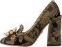 Dolce & Gabbana Gouden Kristal Vierkante Neus Brokaat Pumps Multicolor Dames - Thumbnail 4