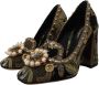 Dolce & Gabbana Gouden Jacquard Brokaat Square Toe Pumps Multicolor Dames - Thumbnail 3