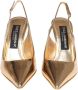 Dolce & Gabbana Gouden Metalen Monogram Leren Pumps Yellow Dames - Thumbnail 11