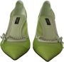 Dolce & Gabbana Groene Mesh Leren Ketting Hakken Pumps Schoenen Green Dames - Thumbnail 4