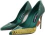 Dolce & Gabbana Groene Leren Hakken Pumps met Multicolor Detail Green Dames - Thumbnail 5