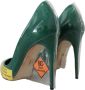 Dolce & Gabbana Groene Leren Hakken Pumps met Multicolor Detail Green Dames - Thumbnail 6