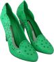 Dolce & Gabbana Groene Kristallen Bloemen Cinderella Hakken Green Dames - Thumbnail 5