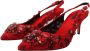 Dolce & Gabbana Rode Kristal Hak Slingback Mary Jane Schoenen Red Dames - Thumbnail 3