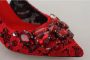 Dolce & Gabbana Rode Kristal Hak Slingback Mary Jane Schoenen Red Dames - Thumbnail 6