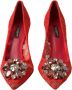 Dolce & Gabbana Rode Kristallen Kant Hakken Pumps Red Dames - Thumbnail 4