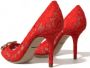 Dolce & Gabbana Rode Kristallen Kant Hakken Pumps Red Dames - Thumbnail 6