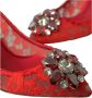 Dolce & Gabbana Rode Kristallen Kant Hakken Pumps Red Dames - Thumbnail 7