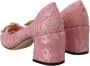 Dolce & Gabbana Roze Taormina Kant Kristal Pumps Pink Dames - Thumbnail 3