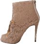 Dolce & Gabbana Roze Crystal Lace laarsjes Stiletto's schoenen - Thumbnail 2