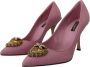 Dolce & Gabbana Pink Leather Heart Devotion Heels Pumps Shoes Roze Dames - Thumbnail 2