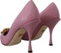 Dolce & Gabbana Pink Leather Heart Devotion Heels Pumps Shoes Roze Dames - Thumbnail 3