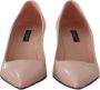 Dolce & Gabbana Elegante Roze Leren Hakken Pink Dames - Thumbnail 2