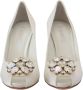 Dolce & Gabbana Kristallen Peep Toe Satijnen Pumps White Dames - Thumbnail 6