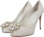 Dolce & Gabbana Kristallen Peep Toe Satijnen Pumps White Dames - Thumbnail 4
