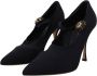 Dolce & Gabbana Black Lace Crystals Heels Mary Jane Pumps Shoes Zwart Dames - Thumbnail 3