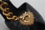 Dolce & Gabbana Zwarte Leren Gouden Devotion Heart Sandalen Black Dames - Thumbnail 11