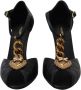 Dolce & Gabbana Zwarte Leren Gouden Devotion Heart Sandalen Black Dames - Thumbnail 4