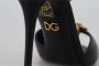 Dolce & Gabbana Zwarte Leren Gouden Devotion Heart Sandalen Black Dames - Thumbnail 8