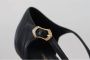Dolce & Gabbana Zwarte Leren Gouden Devotion Heart Sandalen Black Dames - Thumbnail 10