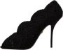 Dolce & Gabbana Zwarte Cordonetto Ricamo Pump Open Teen Schoenen Black Dames - Thumbnail 5