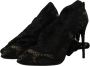 Dolce & Gabbana Zwarte Stretchkousen Taormina Kantlaarzen Black Dames - Thumbnail 3