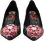 Dolce & Gabbana Zwarte Bloemen Kristal Stiletto Hakken Multicolor Heren - Thumbnail 2