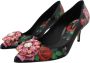 Dolce & Gabbana Zwarte Bloemen Kristal Stiletto Hakken Multicolor Heren - Thumbnail 3