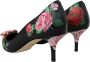 Dolce & Gabbana Zwarte Bloemen Kristal Stiletto Hakken Multicolor Heren - Thumbnail 4