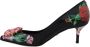 Dolce & Gabbana Zwarte Bloemen Kristal Stiletto Hakken Multicolor Heren - Thumbnail 5