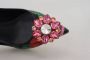 Dolce & Gabbana Zwarte Bloemen Kristal Stiletto Hakken Multicolor Heren - Thumbnail 7
