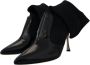 Dolce & Gabbana Zwarte Leren Logo Mid Calf Laarzen Black Dames - Thumbnail 3