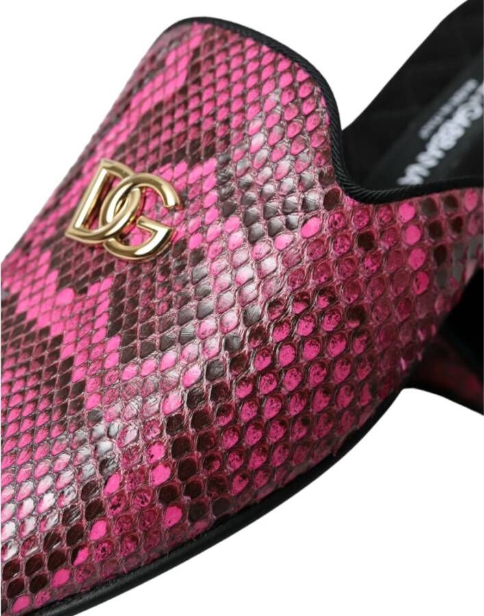 Dolce & Gabbana Python Logo Platte Sandalen Schoenen Multicolor Dames