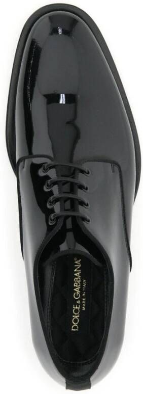 Dolce & Gabbana Raffaello Patent Lace Ups Black Heren