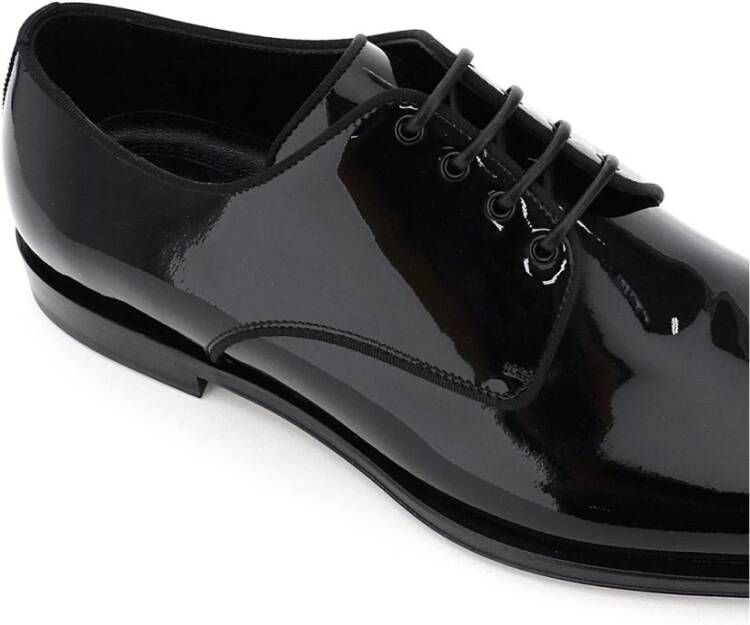 Dolce & Gabbana Raffaello Patent Lace Ups Black Heren