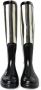 Dolce & Gabbana Gestreepte Rubberen Kniehoge Laarzen Black Dames - Thumbnail 2