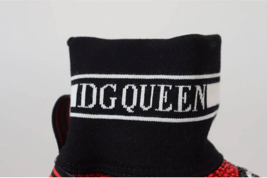 Dolce & Gabbana Rode Bling Sorrento Sneakers Sokken Schoenen Red Dames