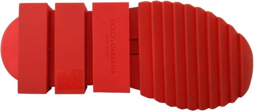 Dolce & Gabbana Rode Bling Sorrento Sneakers Sokken Schoenen Red Dames