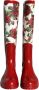 Dolce & Gabbana Rode Bloemen Rubber Kniehoge Laarzen Multicolor Dames - Thumbnail 2