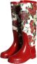 Dolce & Gabbana Rode Bloemen Rubber Kniehoge Laarzen Multicolor Dames - Thumbnail 3