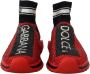 Dolce & Gabbana Rode Bling Sorrento Sneakers Sokken Schoenen Red Dames - Thumbnail 2