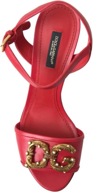 Dolce & Gabbana Rode Enkelband Stiletto Hakken Sandalen Red Dames