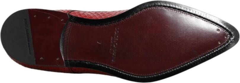 Dolce & Gabbana Rode exotische leren veterschoenen