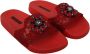 Dolce & Gabbana Rode Kant Kristal Sandalen Slides Red Dames - Thumbnail 16