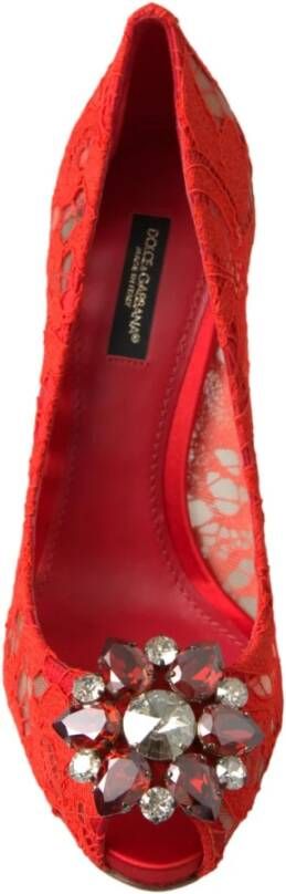 Dolce & Gabbana Rode Kristal Kant Hakken Red Dames