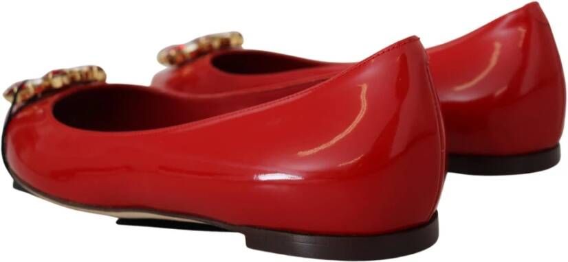 Dolce & Gabbana Rode kristal loafers Uitstekende elegantie Red Dames